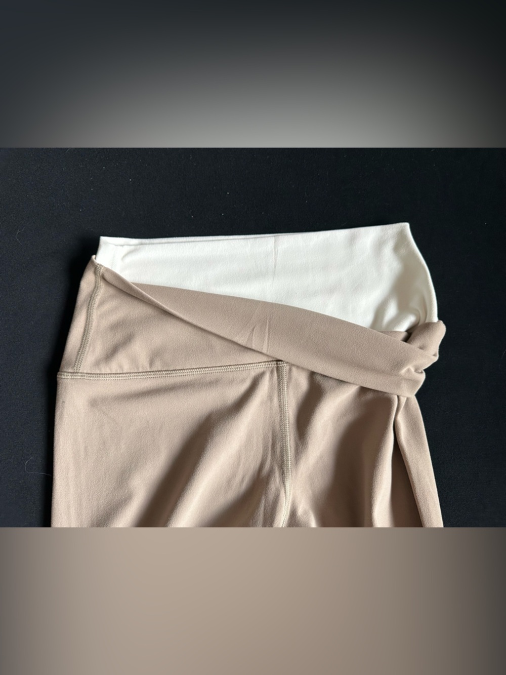 S59 Dual High-Waist Taupe Active Leggings - Women's Slim Fit latte white - Picture 9 of 12